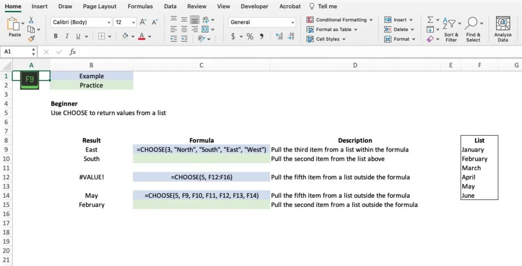 Your Guide To The CHOOSE Function (Tips And Templates)