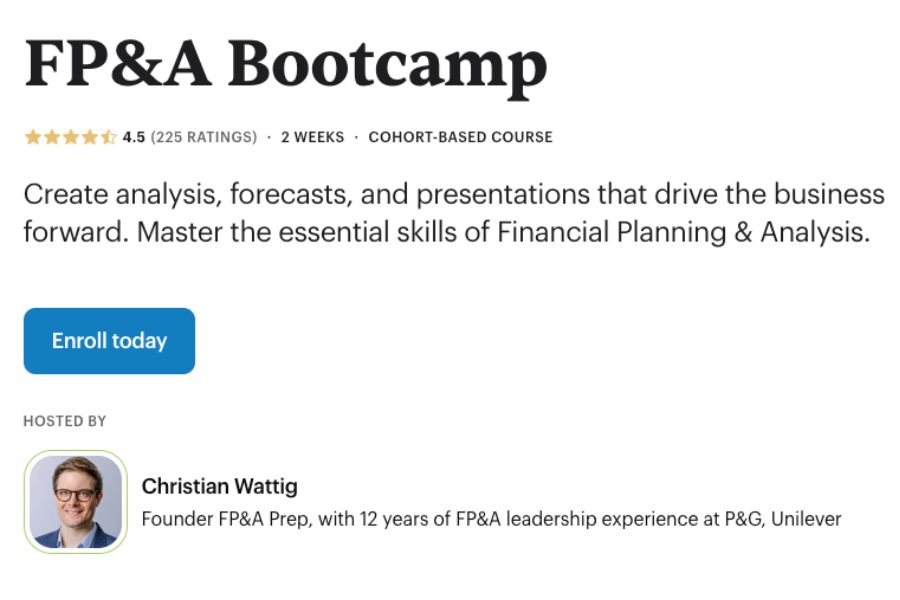 FP&A Bootcamp course overview
