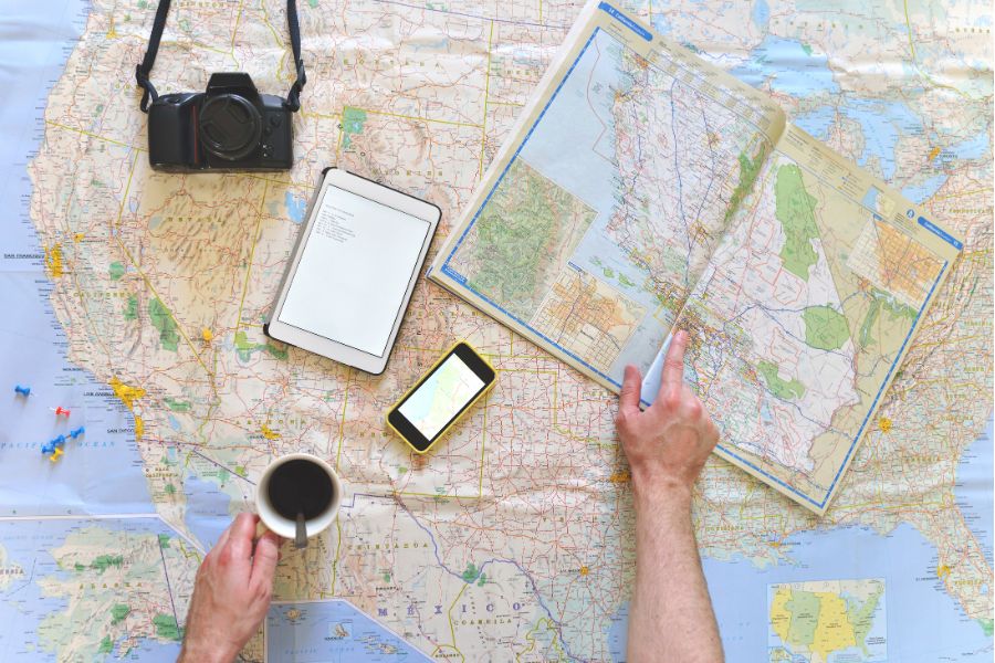 Using maps to plan a road trip