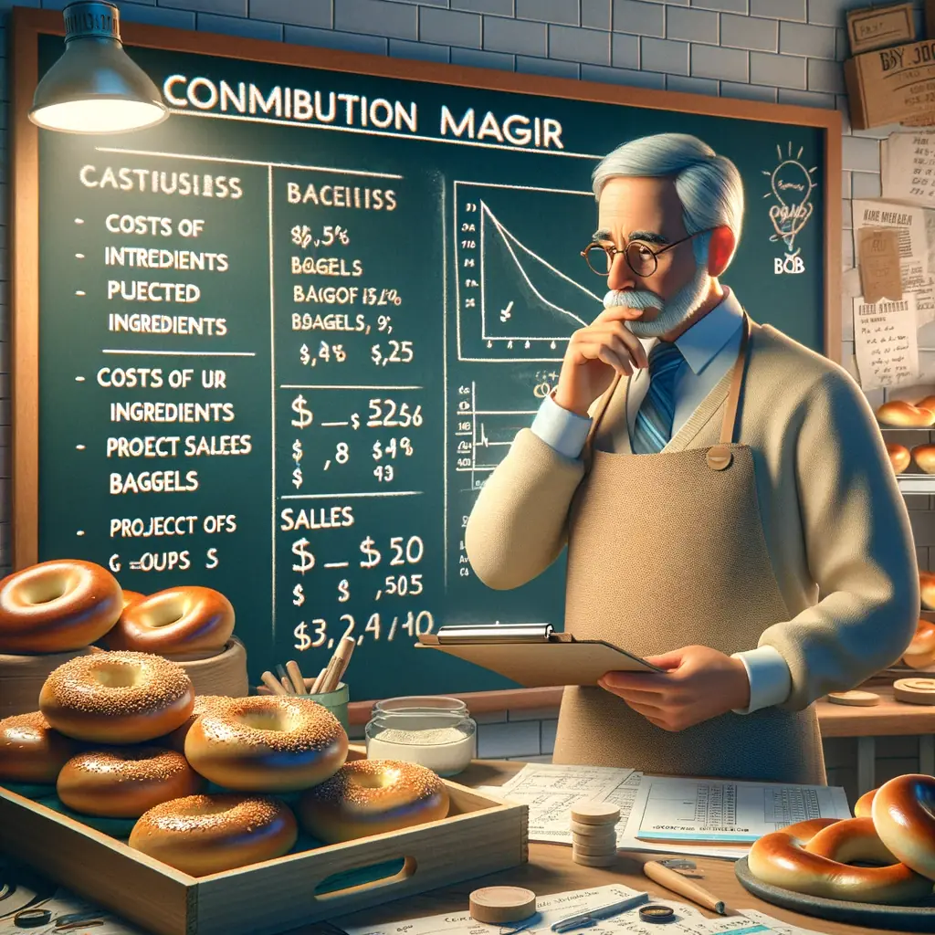 Bob evaluating his new bagels