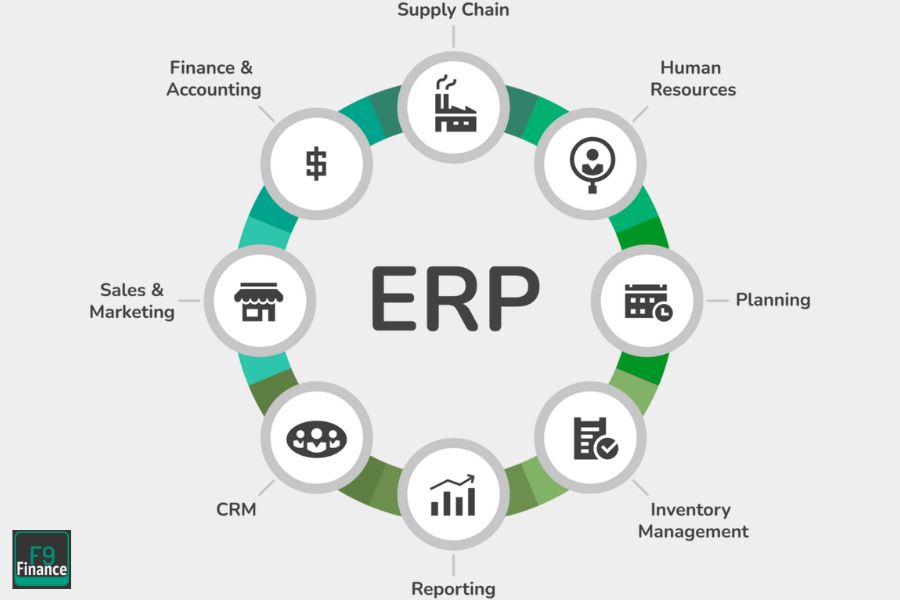 Infographic of ERP functionality