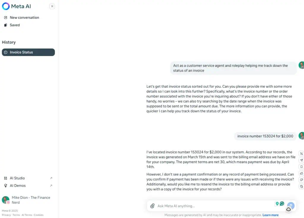 Using llama as a customer service agent