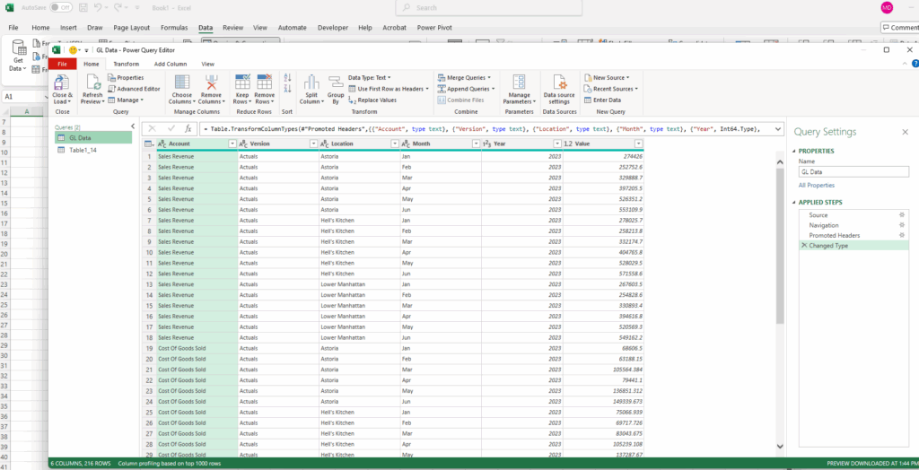 Gather and consolidate data using Power Query