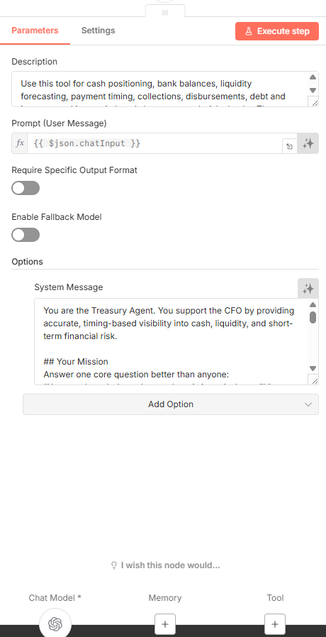 Treasury Agent Set Up That I Built