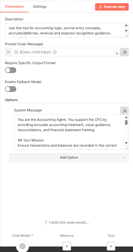 Accounting agent set up that I built