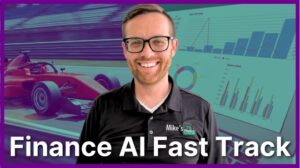 High-quality image of Mike from F9 Finance with racing car and financial charts in the background.