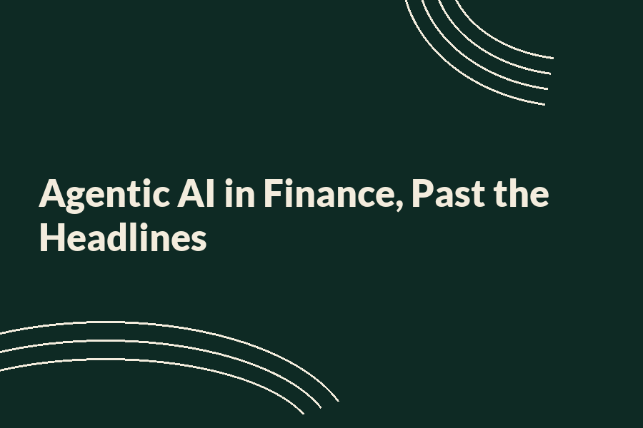 Agentic AI in finance concept with modern design elements.